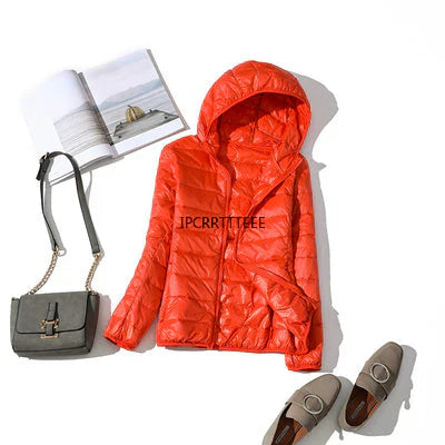 Ultralight, waterproof autumn duck down jacket for women - warm and stylish